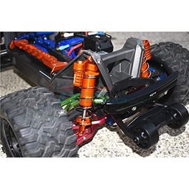 Traxxas 1/10 Maxx 4WD Monster Truck Tuning Parts Aluminium Front & Rear L-Shape Piggy Back Spring Dampers 125 mm - 2 Pair Set Green