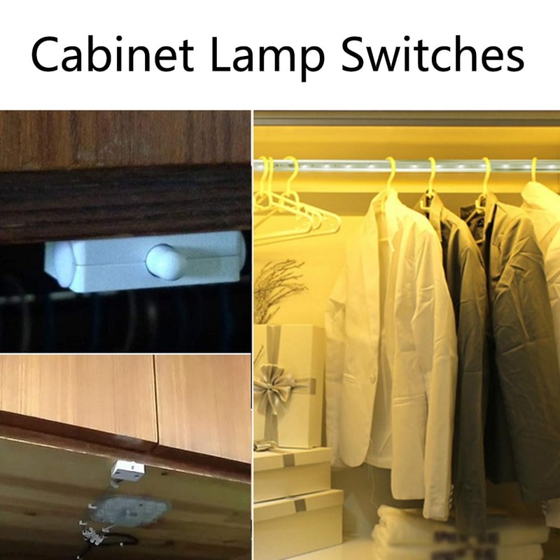 6PCS Cupboard Door Switch White 1A 250V Cupboard Light Control