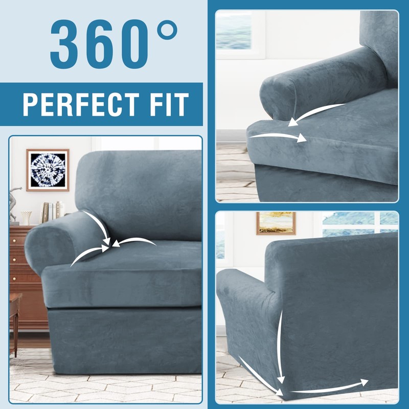 H.VERSAILTEX Sofa Cover 2 Piece T Cushion Armchair Slipcovers Thick