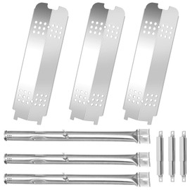 Criditpid Barbecue Replacement Parts for Charbroil Gas2Coal 463340516, 463370516, 463370519, 463278419, 463336818 Grill, Stainless Steel BBQ Burners, Heat Plate Shields & Crossover Tubes Kit.