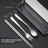 Titanium cutlery set, travel cutlery with box, including titanium fork,