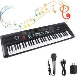 61 keys keyboard piano, Electronic Digital Piano with Built-In Speaker Microphone, Portable Keyboard Gift Teaching for Beginners, electric piano for kids