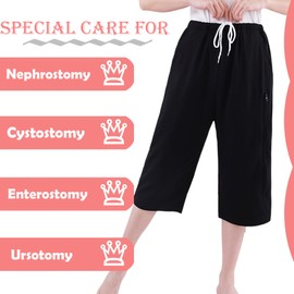 AUSTYLCO Urine Bag Holder Pants with Zippered Pockets,Incontinence Catheter Pants,Urine Bag Holder Trousers for Nephropathy Nephrostomy,Cystostomy,Eelderly