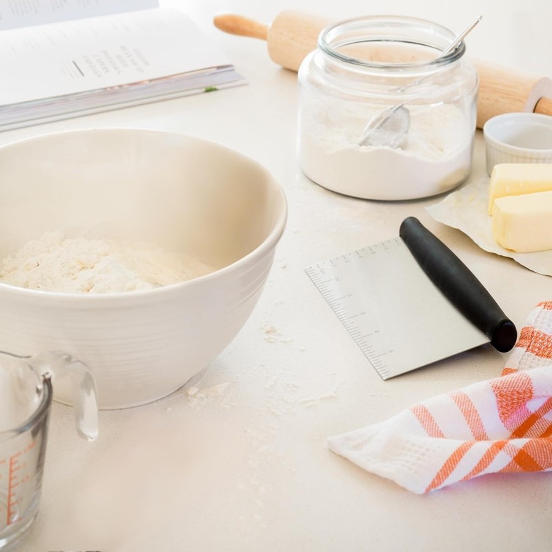 Stainless Steel Dough Scraper with Cover – Versatile Kitchen Tool,