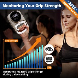 Grip Strength Tester Hand Griper - Grip Strength Trainer Electronic Meter Digital Hand Gripper Strengthener 265 Lbs 120 Kgs with Mano Strengthening Devices for Sports School Home Use
