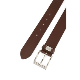 BOSS Connio Men's Belt Made of Vegetable-Tanned Leather with Metal Logo Detail on the Loop (Connio) - Brown (dark brown 202), size: 85