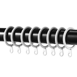 Shappy 40 Pack Metal Drapery Curtain Rod Rings with Eyelets Internal Diameter 1.18in Fits up to 0.79in Rod Hanging Drape Sliding Eyelet White Rings for Window Door Shower Bathroom