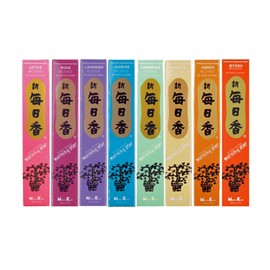 MORNING STAR - Assortment of Japanese Incense Pack of 8 Home Fragrances (Flower & Earthy)