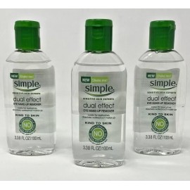 Simple Kind To Skin Dual Effect Eye Make-Up Remover (3)Three Pack 3.38 Oz Each