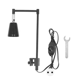 Reptile Lamp Stand Adjustable Multi Angle Rotation Clip Reptile Heat Lamp Holder with Switch for Aquariums Glass Tank EU Plug 220V