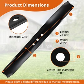 budrash 131-4547-03 Mower Blade Fits for Toro 22" Recycler, 108-9764-03 Medium-Lift Blades Fit for Toro 22" Deck 20016 20017 20332 20071 20330C 20065 Recycler, Replace for 104-8697-03, 2 Pack