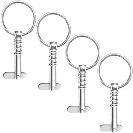 4 Pcs Quick Release Pin 1/4" Diameter w/ Drop Cam & Spring, Usable Length 0.9", Full 316 Stainless Steel, Bimini Top Pins, Marine Hardware
