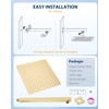 KINLIV 12 Inch Brushed Gold Rain Shower Head with Extension