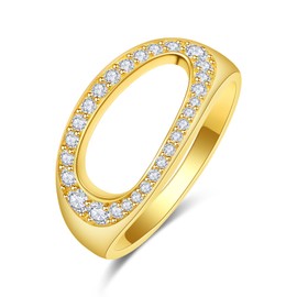 Geometric Statement Rings Chunky Silver Ring Gift for Birthday Bold Jewelry Silver Friend Mom Trendy Abstract Ring Size 8