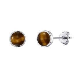 Philip Jones Tigers Eye Stud Earrings with Quote Card