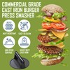 Vacmaster Cast Iron Burger Press Smasher, 6.25 Inch Diameter, Commercial