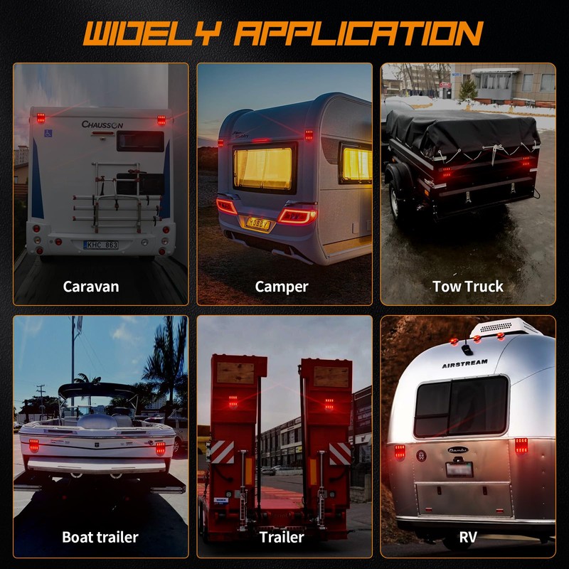 Wireless Magnetic Trailer Lights Upgraded 2.4GHz Transmission with Strobe Mode