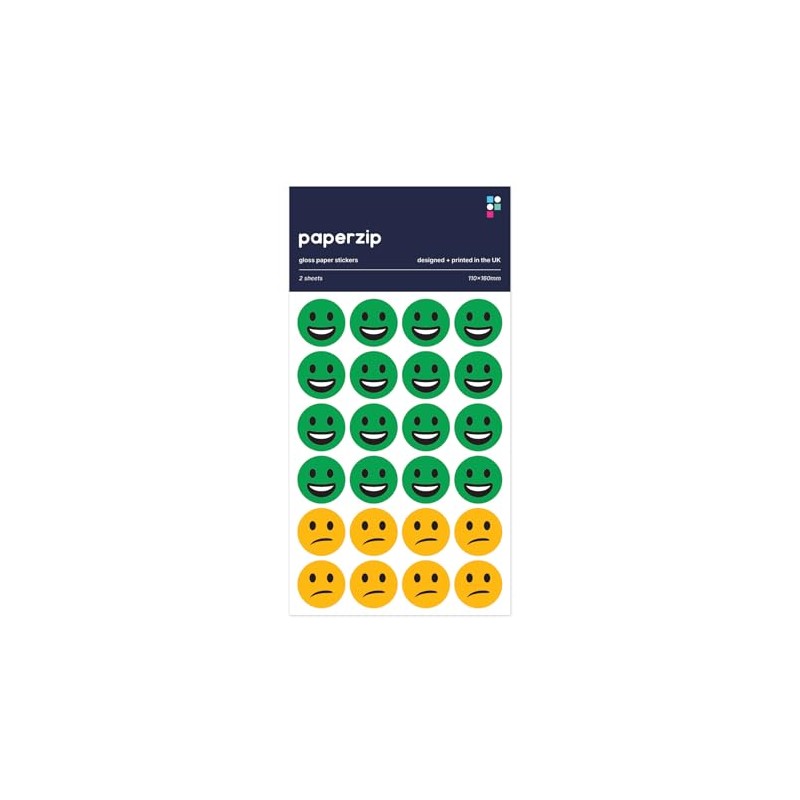PAPERZIP - Green, Amber and Red Emoji Faces for Marking