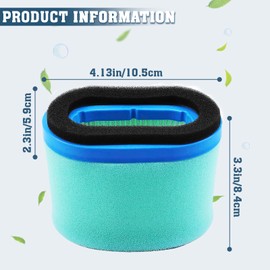 LOCOPOW Air Filter and Pre Filter for Briggs & Stratton 690610 498596 697029 5059H 4207 30-033 for John Deere 273356S M147431