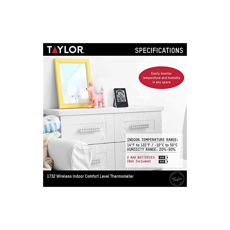 Taylor Precision Products 1732 Taylor Digital Indoor Comfort Level Thermometer