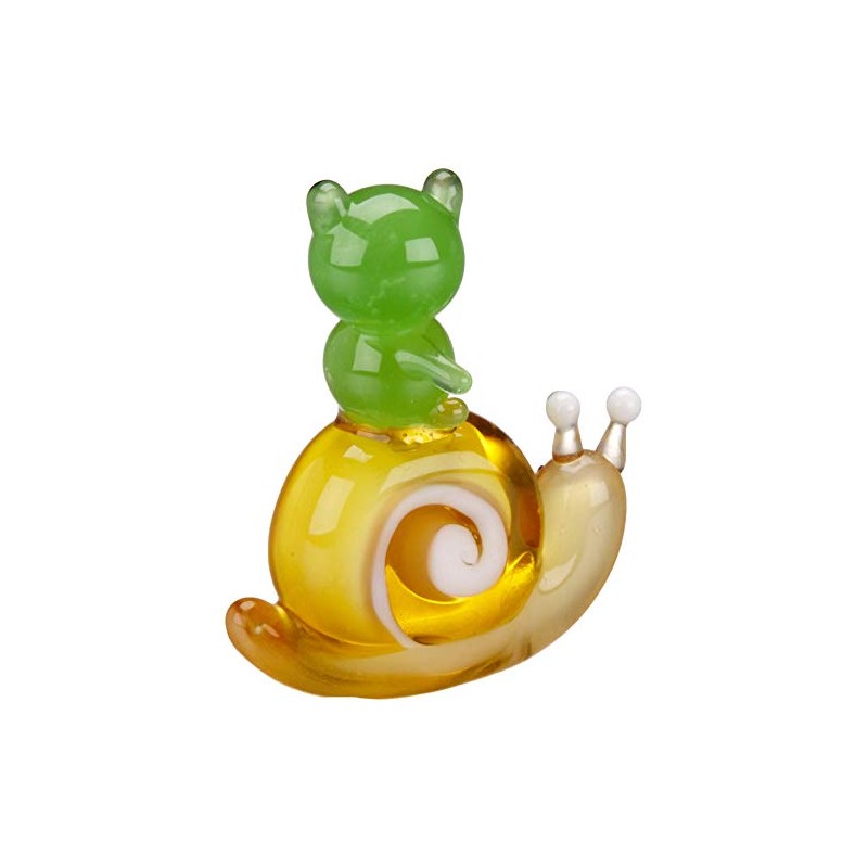 Cute Frog Handmade Glass Craft Snail Ride Frog CYK941