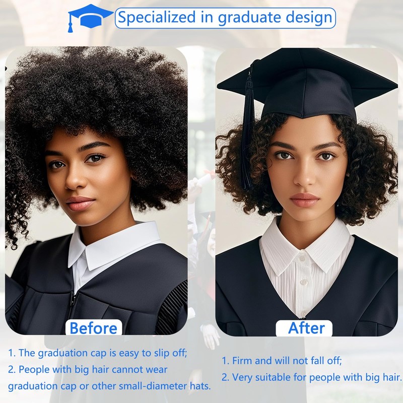 Macute Adjustable Graduation Cap Headband Insert Support Wearing From Multiple