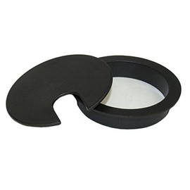 MyCableMart 3" Cut-Hole Size Black Round Wire Management Grommet with Removable Lid