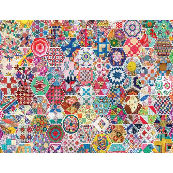 Springbok's 500 Piece Jigsaw Puzzle Crazy Quilts - Made in USA