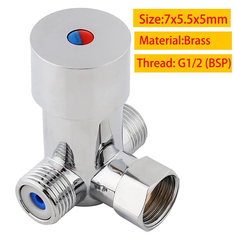 Mixing Valve, G1/2 Hot Cold Water Mixing Valve, Solid Brass