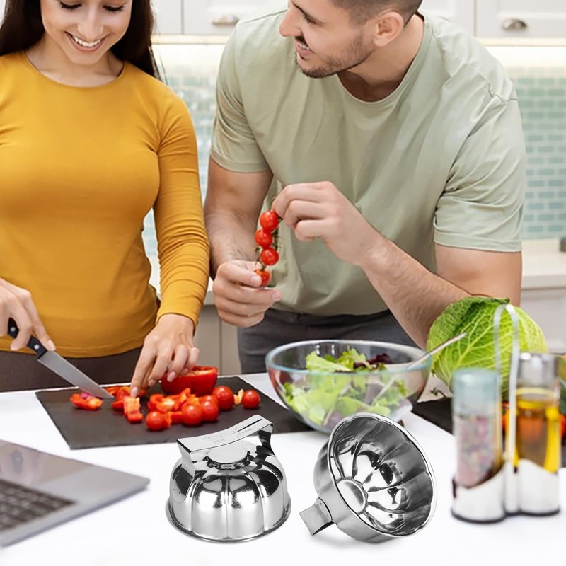 2PCS Rice Mold, Stainless Steel Flower Petal Shape Fired Rice