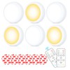 T-Dimeen Battery Operated Puck Litghts with Remote Warm Natual Cool
