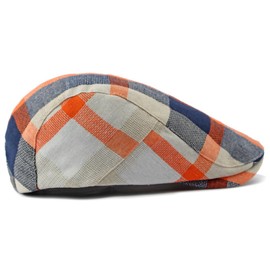 Plaid Newsboy Hats Flat Cap for Men Women Adjustable Lightweight Ivy Catsby Cabbie Driving Hat (US, Alpha, One Size, plaid-01-orange)
