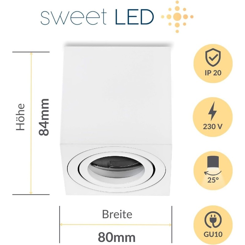 Sweet Led Surface-Mounted Ceiling Light Surface-Mounted with GU10 Socket 230
