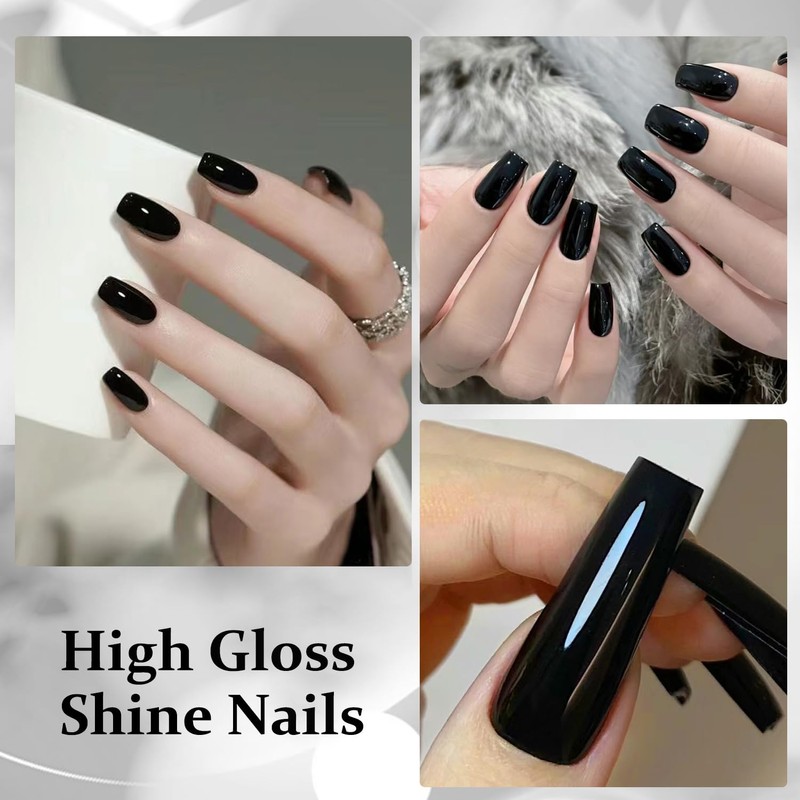 DouborQ Mysterious Black Color Nail Polish Finger Air Dry Long-lasting
