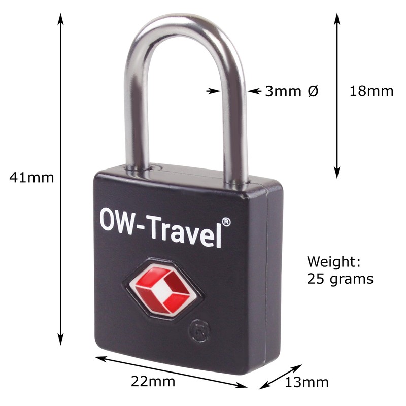 OW-Travel Lock with Key Suitcase Lock Padlock Luggage Lock Security