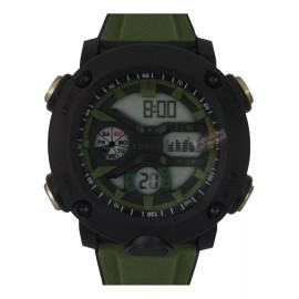 J.H. Company Reloj Digital Para Hombre Militar Sport Sumergible Led Correa Verde