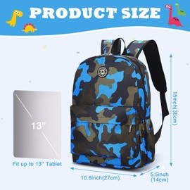 Aucuu Kids Backpack, Camouflage School Backpack, Boys Girls Toddler Primary School Bag, Waterproof Nylon Rucksack, Casual Daypack, Book Bag for Campus Outdoor Travel Sports