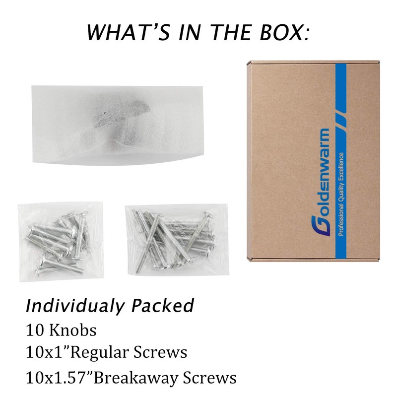 goldenwarm Black Dresser Knobs Kitchen Cupboard Knobs - 10 Pack