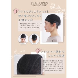 ZAKKA HARBOR Active Cosplayers Recommended, Small Head Keeper, Wig Net, Integrated Band, Cosplay Adjuster, For Small Heads, Swimming Cap Type, Unisex, Anti-Slip Black Mesh, Inner Cap