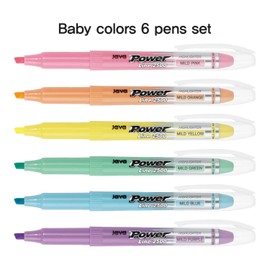 JAVAPEN Rainbow pastel Highlighter magic marker Chisel tip Pen (babymild 6 colors set)