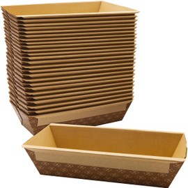 Chef-Grade - Sartenes elegantes para pan de papel de 1 libra (25 unidades) El mejor suministro de sartén Kraft desechable para hornear pan, pan de carne pequeño, pastel de limón, dulces para regalos