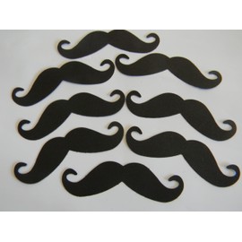 100 black mustaches confetti die cuts baby party decor scrapbooking embellishments