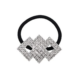 FXQHAN Fashion Bling Crystal Rhinestone Hair Ties Hair Bands Hair Ropes Hair Elastics Hair Circles Scrunchies Hair Accessories Headband for Women Girls (Silver Butterfly)