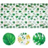 Frcolor Hawaiian Party Birthday Tablecloth Tropical Palm Leaves Print Waterproof