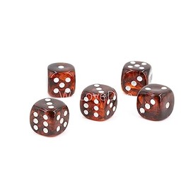 WeLoveBeads W6 Cube (16 mm) in Tortoiseshell Brown/White Dots - Made in Germany - Pack of 5