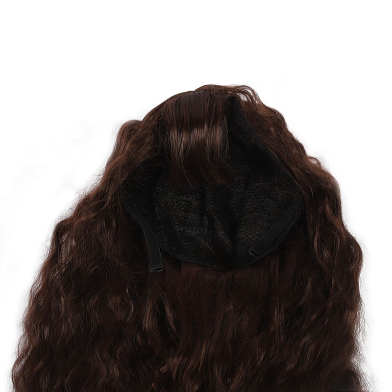 Women Long Brown Wavy Wig Heat Resistant Soft Fluffy Brown