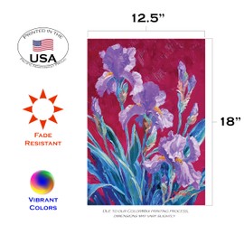 Toland Home Garden 1112684 Iris Illusion Spring Flag, Double Sided for Outdoor Summer House Yard Decoration