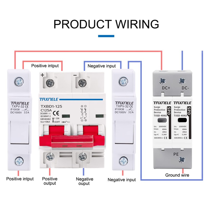 DC MCB Miniature Circuit Breaker 2P 80A 100A 125A 600V