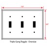 Art Plates - Triple Gang Toggle OVERSIZE Switch Plate -