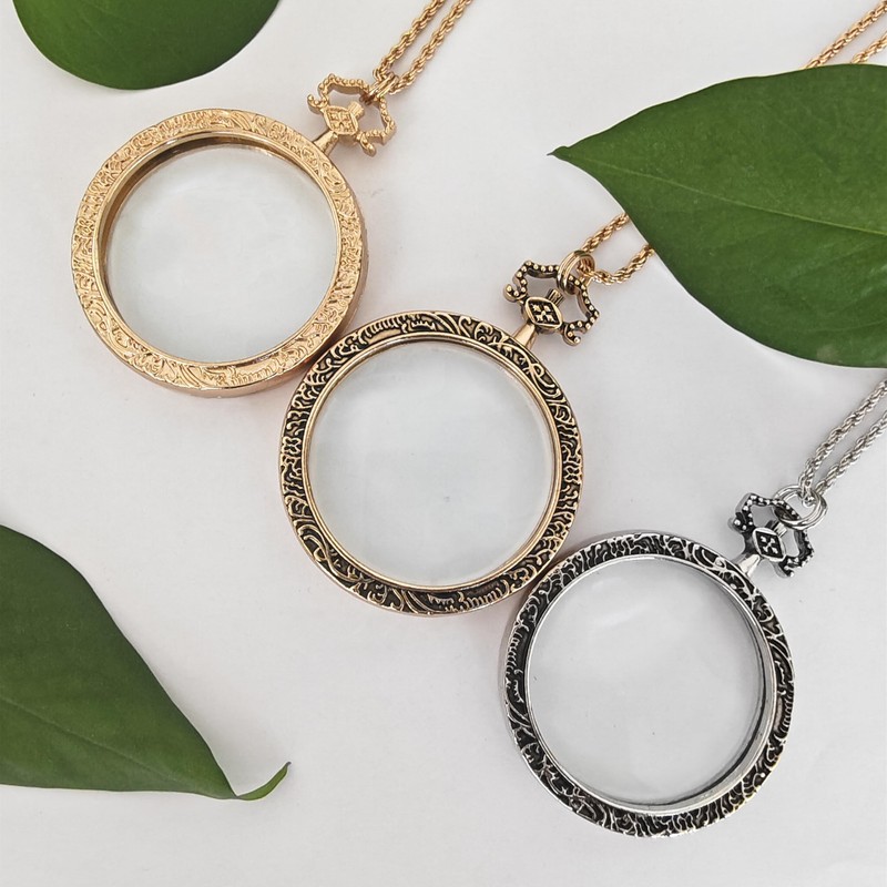YYHSND 10X Magnifying Glass Necklace Magnifier Necklace Pendant Optical Magnifier